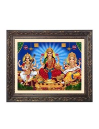 Srasati, lakhsmi, ganesh Big Photo Frame - 24x28 Inches for Home,Temple & Office Decoration