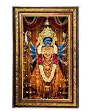 Ma Kali Matha Digital Golden Balck Color Photo Frame | Hindu Religious Wall Decor | 10x16 Inches - Inspirational Wall Art For Office, Home Decor - Ideal Spiritual Gift (F16889)