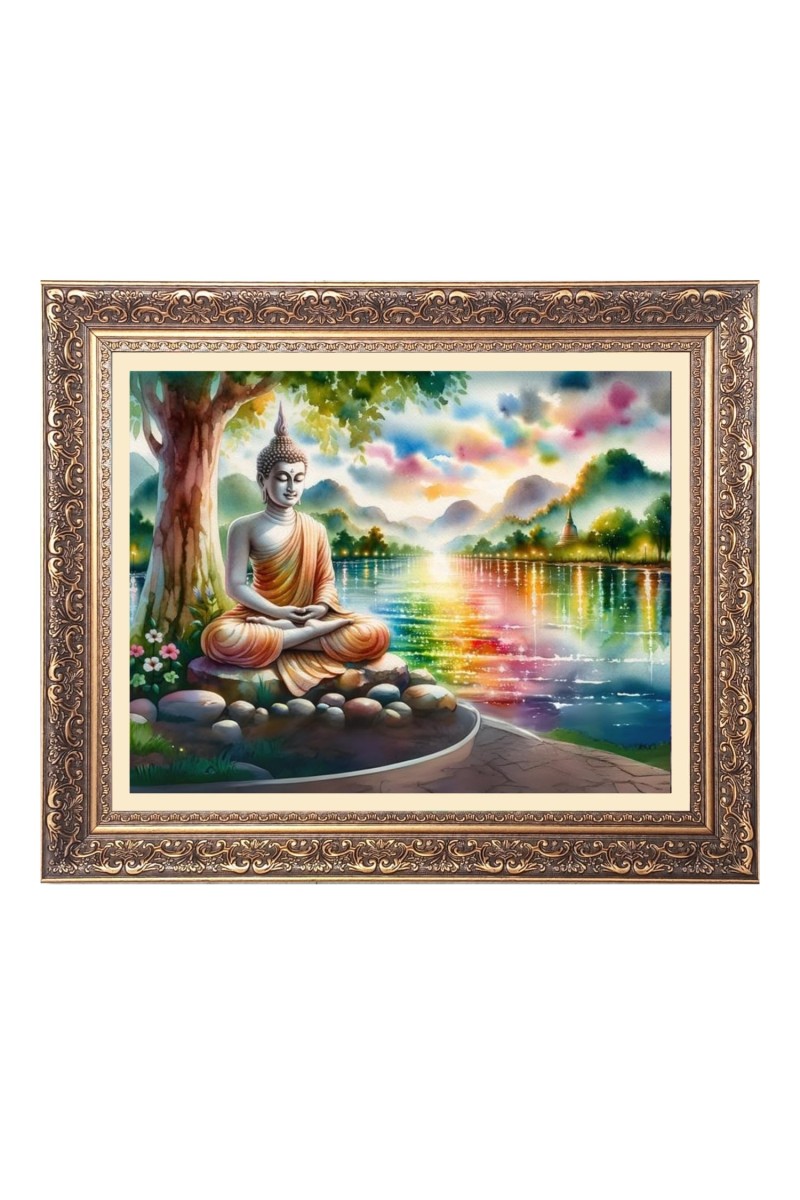 Lord buddha Big Photo Frame - 18x22 Inches for Home,Temple & Office Decoration