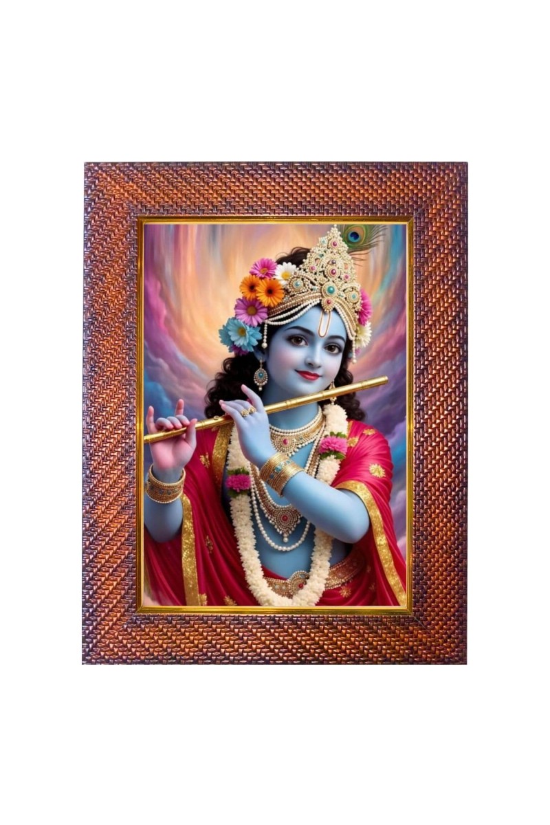Lord Vishnu Photo Frame Religious Wall & Table Decor Frame | Lord Vishnu Spiritual Photo Frame For Home, Temple & Office | Decorative Hindu God & Goddess Frame (Pack Of 1) (F17988)