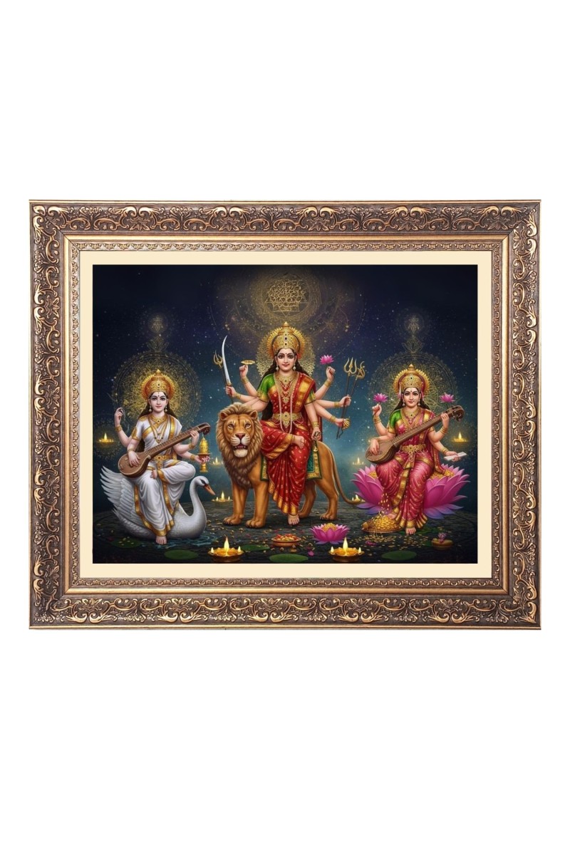 Goddess durga Big Photo Frame - M115-18x22 Inches for Home,Temple & Office Decoration