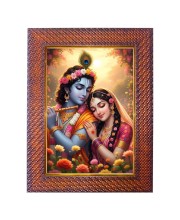Lord Krishna Photo Frame 19X23 Inch Religious Wall & Table Decor Frame | Lord Krishna Spiritual Photo Frame For Home, Temple & Office | Decorative Hindu God & Goddess Frame (Pack Of 1) (F18041)