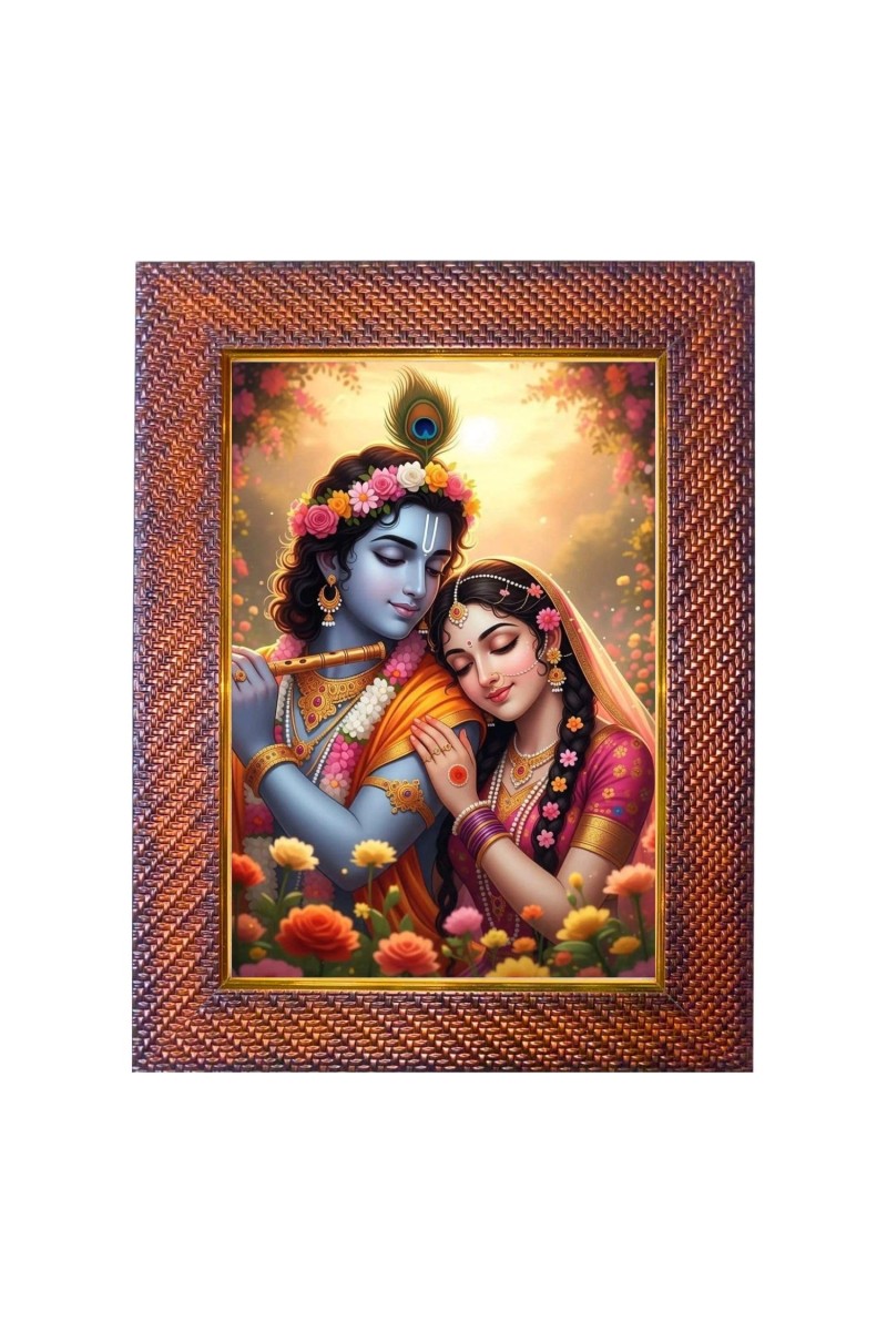 Lord Krishna Photo Frame Religious Wall & Table Decor Frame | Lord Krishna Spiritual Photo Frame For Home, Temple & Office | Decorative Hindu God & Goddess Frame (Pack Of 1) (F18041)