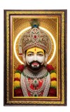 Khatu Shyam Baba Digital Golden Balck Color Photo Frame | Hindu Religious Wall Decor | 10x16 Inches - Inspirational Wall Art For Office, Home Decor - Ideal Spiritual Gift (F16476)