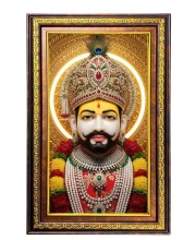Khatu Shyam Baba Digital Golden Balck Color Photo Frame | Hindu Religious Wall Decor | 10x16 Inches - Inspirational Wall Art For Office, Home Decor - Ideal Spiritual Gift (F16476)