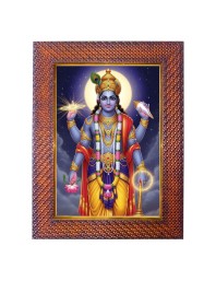 Lord Krishna Photo Frame 15X19 Inch Religious Wall & Table Decor Frame | Lord Krishna Spiritual Photo Frame For Home, Temple & Office | Decorative Hindu God & Goddess Frame (Pack Of 1) (F18004)
