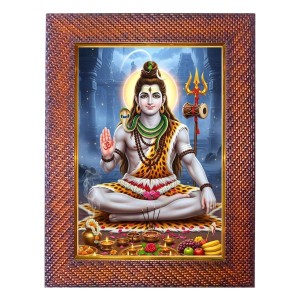 Lord Krishna Photo Frame 13X17 Inch Religious Wall & Table Decor Frame | Lord Krishna Spiritual Photo Frame For Home, Temple & Office | Decorative Hindu God & Goddess Frame (Pack Of 1) (F18042)