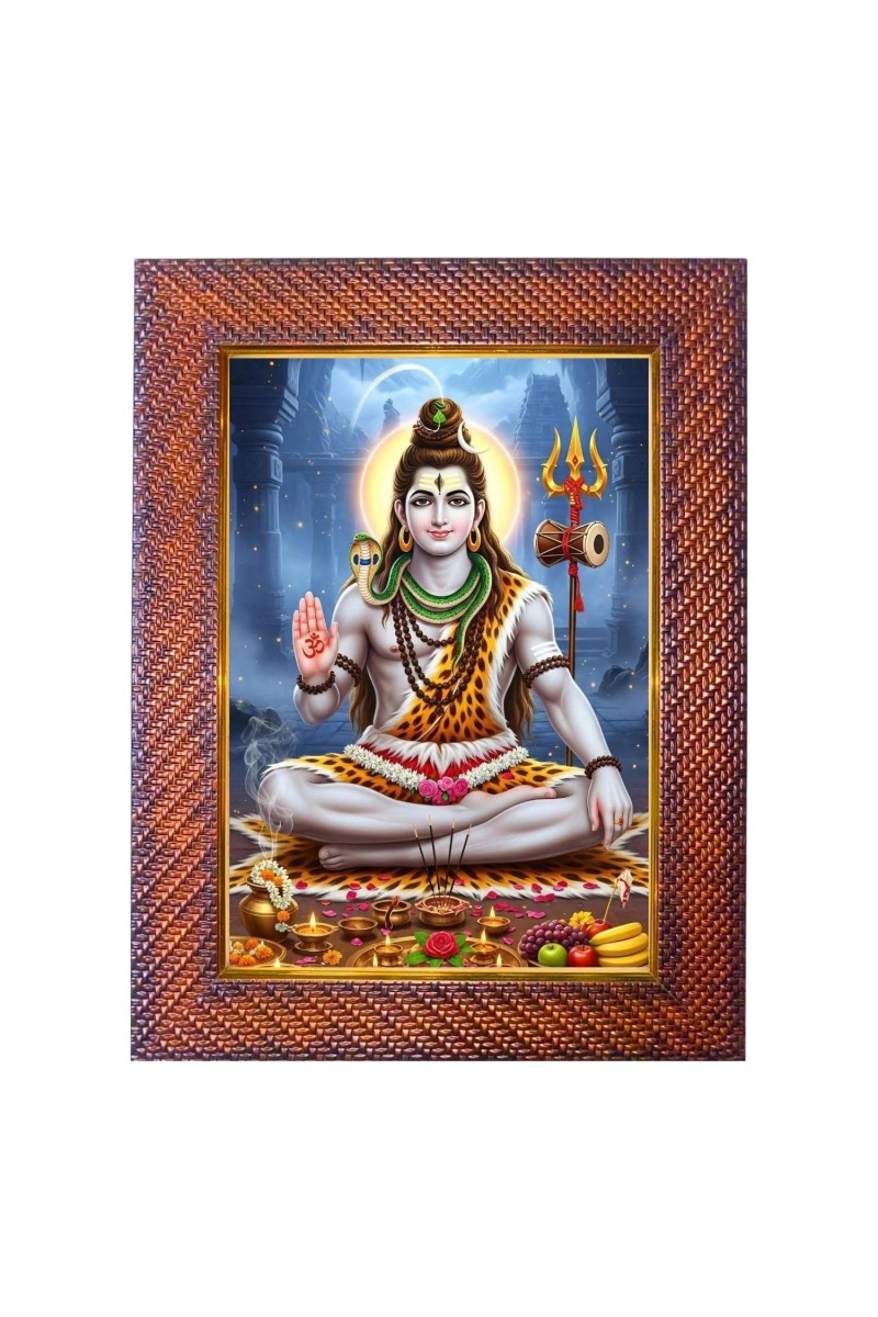 Lord Krishna Photo Frame 19X23 Inch Religious Wall & Table Decor Frame | Lord Krishna Spiritual Photo Frame For Home, Temple & Office | Decorative Hindu God & Goddess Frame (Pack Of 1) (F18042)