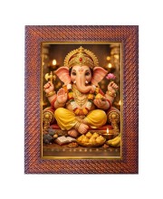 Lord Ganesha Photo Frame 17X21 Inch Religious Wall & Table Decor Frame | Lord Ganesha Spiritual Photo Frame For Home, Temple & Office | Decorative Hindu God & Goddess Frame (Pack Of 1) (F18053)