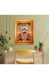 Jai Jagannath Golden Designer Photo Frame | 12x16 Inch Religious Wall Hanging Frame For Home & Office Decoration | Hindu Deity Spiritual Gift Item