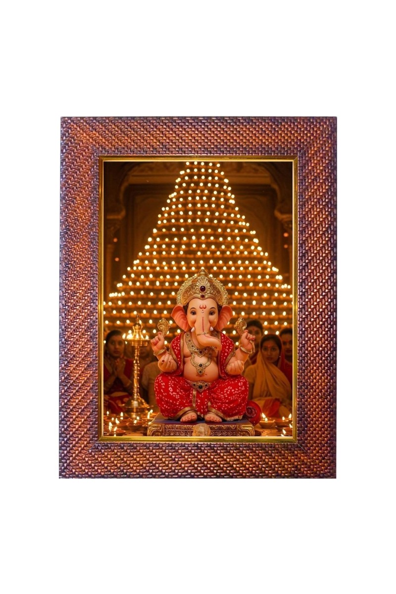 Lord Krishna Photo Frame Religious Wall & Table Decor Frame | Lord Krishna Spiritual Photo Frame For Home, Temple & Office | Decorative Hindu God & Goddess Frame (Pack Of 1) (F18060)
