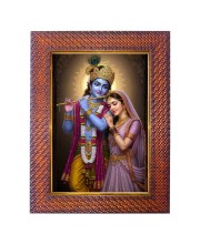 Lord Krishna Photo Frame 19X23 Inch Religious Wall & Table Decor Frame | Lord Krishna Spiritual Photo Frame For Home, Temple & Office | Decorative Hindu God & Goddess Frame (Pack Of 1) (F18056)