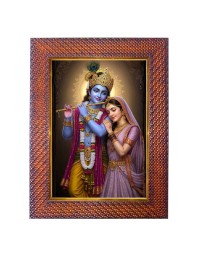 Lord Krishna Photo Frame 19X23 Inch Religious Wall & Table Decor Frame | Lord Krishna Spiritual Photo Frame For Home, Temple & Office | Decorative Hindu God & Goddess Frame (Pack Of 1) (F18056)