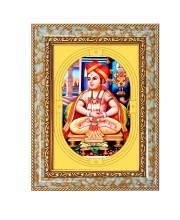 Sant Dnyaneshwar Maharaj Spiritual Guru Digital Photo In Designer Frame, Size 10x16 Inch | Hindu Religious Picture For Home Temple, Office & Gift | Wall Art & Pooja Decor (F10420)