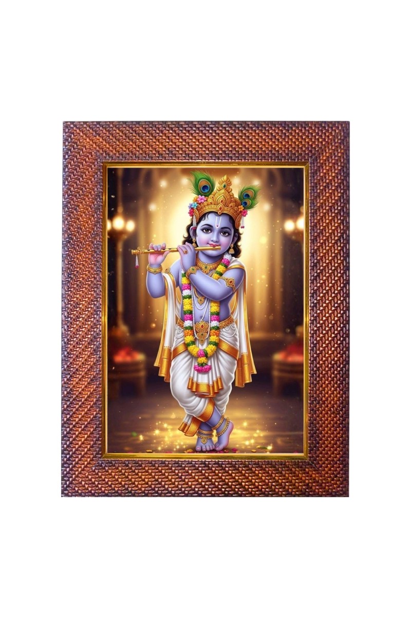 Lord Vishnu Photo Frame Religious Wall & Table Decor Frame | Lord Vishnu Spiritual Photo Frame For Home, Temple & Office | Decorative Hindu God & Goddess Frame (Pack Of 1) (F18063)