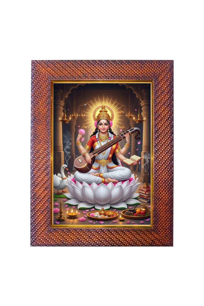 Lord Ganesha Photo Frame 13X17 Inch Religious Wall & Table Decor Frame | Lord Ganesha Spiritual Photo Frame For Home, Temple & Office | Decorative Hindu God & Goddess Frame (Pack Of 1) (F17994)