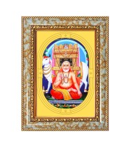 Lord Sri Raghavendra Swamy Spiritual Guru Digital Photo In Designer Frame, Size 10x16 Inch | Hindu Religious Picture For Home Temple, Office & Gift | Wall Art & Pooja Decor (F10419)