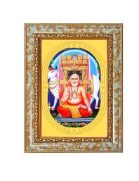 Lord Sri Raghavendra Swamy Spiritual Guru Digital Photo In Designer Frame, Size 16x20 Inch | Hindu Religious Picture For Home Temple, Office & Gift | Wall Art & Pooja Decor (F10419)