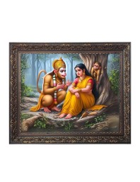 Hanuman and sita Big Photo Frame - 22x26 Inches for Home,Temple & Office Decoration