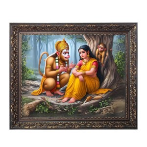 Hanuman and sita Big Photo Frame - 24x28 Inches for Home,Temple & Office Decoration