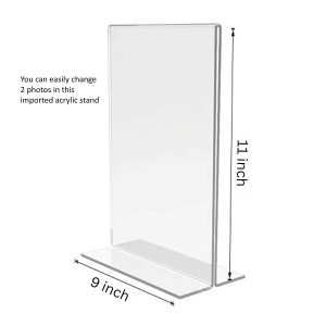 Bal Gopal Sri Krishna Acrylic T-Style Photo Stand - 9x11 Inches, Compact and Stylish Spiritual Display, easily change 2 photos (Pack of 1)
