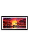 Nature Landscape Floating Frame Scenery Digital Print - (I5624) - 12x24 inch Modern Nature Wall Art for Living Room, Bedroom, Office, Hotels, Drawing Room