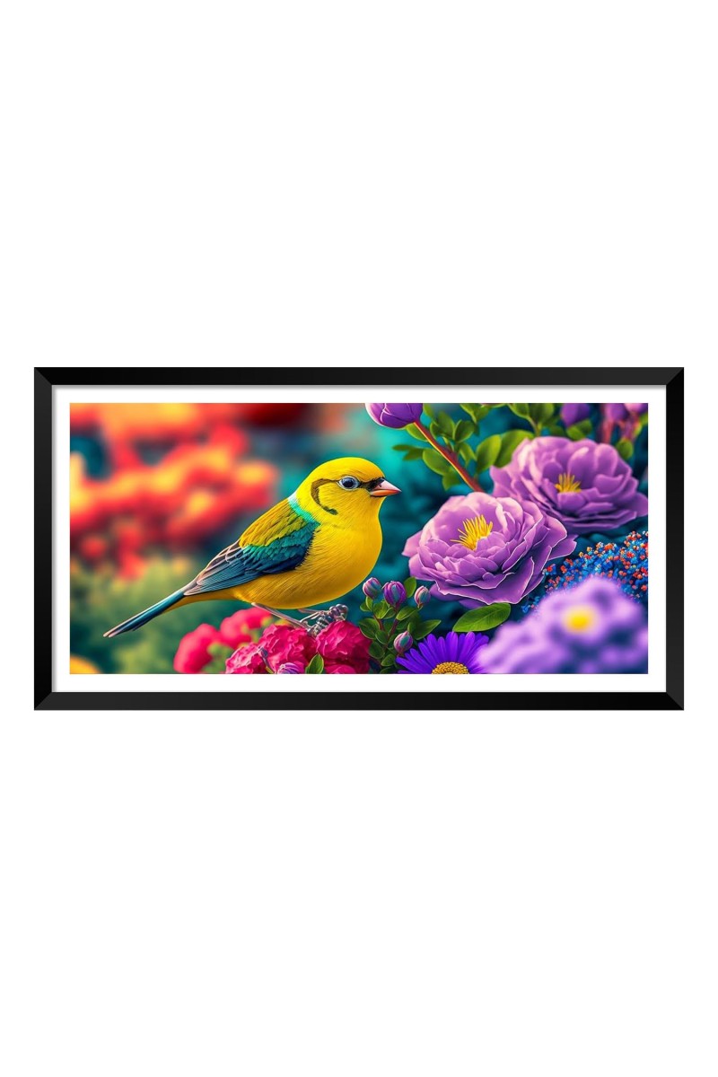 Nature Landscape Floating Frame Scenery Digital Print - (I5895) - 12x24 inch Modern Nature Wall Art for Living Room, Bedroom, Office, Hotels, Drawing Room