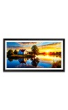 Nature Landscape Floating Frame Scenery Digital Print - (I5766) - 12x24 inch Modern Nature Wall Art for Living Room, Bedroom, Office, Hotels, Drawing Room