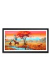 Nature Landscape Floating Frame Scenery Digital Print - (I5623) - 12x24 inch Modern Nature Wall Art for Living Room, Bedroom, Office, Hotels, Drawing Room