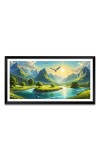 Nature Landscape Floating Frame Scenery Digital Print - (I5587) - 12x24 inch Modern Nature Wall Art for Living Room, Bedroom, Office, Hotels, Drawing Room