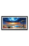 Nature Landscape Floating Frame Scenery Digital Print - (I5670) - 12x24 inch Modern Nature Wall Art for Living Room, Bedroom, Office, Hotels, Drawing Room