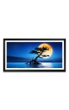 Nature Landscape Floating Frame Scenery Digital Print - (I5613) - 12x24 inch Modern Nature Wall Art for Living Room, Bedroom, Office, Hotels, Drawing Room