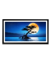 Nature Landscape Floating Frame Scenery Digital Print - (I5613) - 12x24 inch Modern Nature Wall Art for Living Room, Bedroom, Office, Hotels, Drawing Room