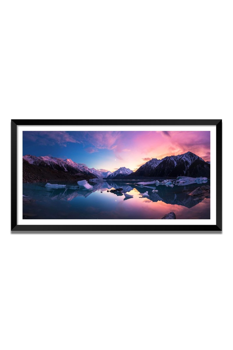 Nature Landscape Floating Frame Scenery Digital Print - (I5576) - 12x24 inch Modern Nature Wall Art for Living Room, Bedroom, Office, Hotels, Drawing Room