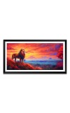 Nature Landscape Floating Frame Scenery Digital Print - (I5814) - 12x24 inch Modern Nature Wall Art for Living Room, Bedroom, Office, Hotels, Drawing Room