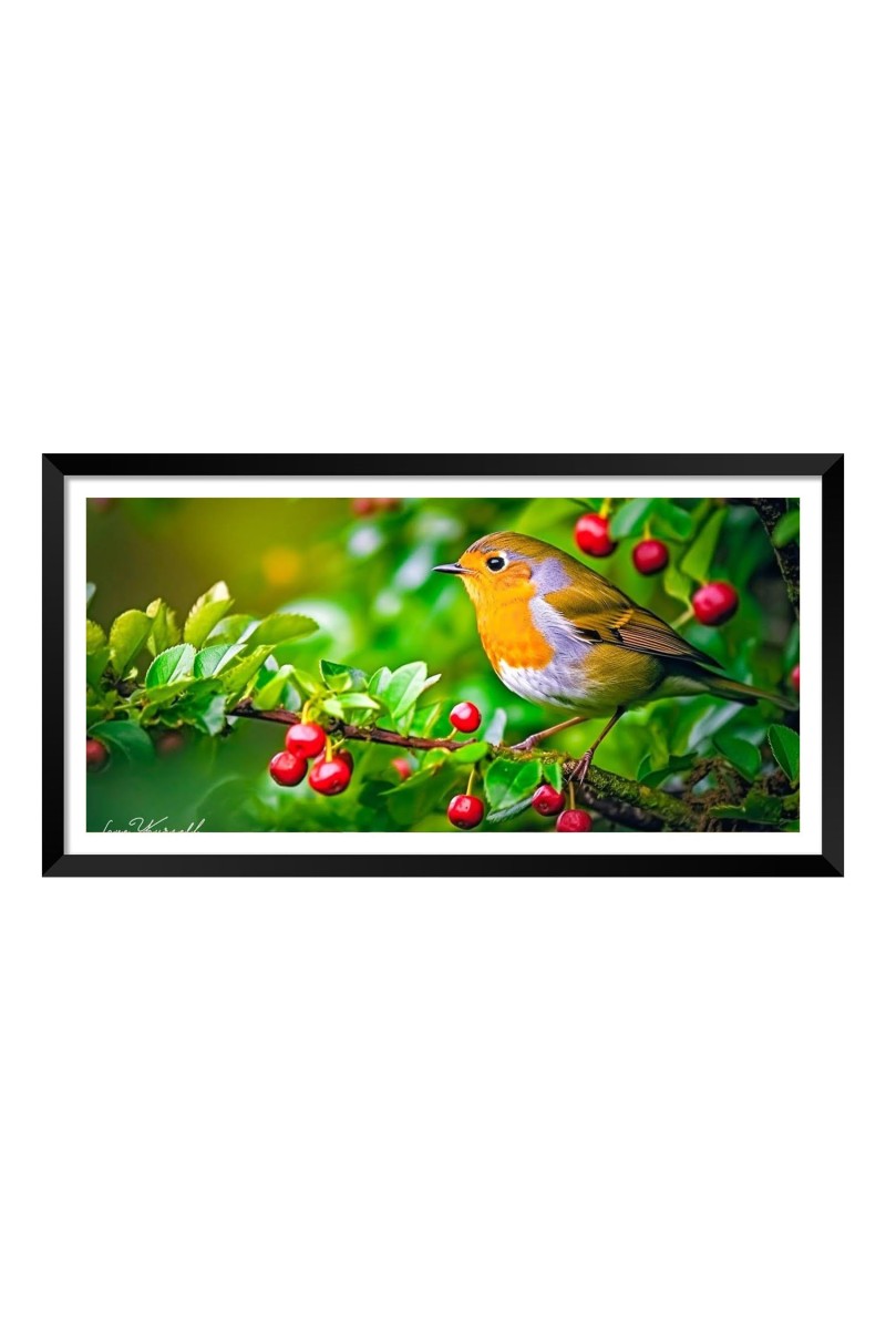 Nature Landscape Floating Frame Scenery Digital Print - (I5914) - 12x24 inch Modern Nature Wall Art for Living Room, Bedroom, Office, Hotels, Drawing Room