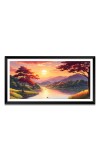 Nature Landscape Floating Frame Scenery Digital Print - (I5772) - 12x24 inch Modern Nature Wall Art for Living Room, Bedroom, Office, Hotels, Drawing Room