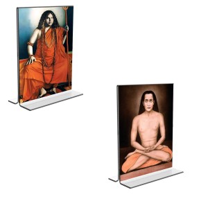 Car Desk/Table Top Sri Sri Pranabananda and Sri Babbaji Acrylic T-Style Photo Stand - 2.5x3.5 Inches, Compact and Stylish Spiritual Display, easily change 2 photos (Pack of 1) Car Desk/Table Top Sri Sri Pranabananda and Sri Babbaji Acrylic T-Style Photo Stand - 2.5x3.5 Inches, Compact and Stylish Spiritual Display, easily change 2 photos (Pack of 1)