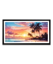 Nature Landscape Floating Frame Scenery Digital Print - (I5747) - 12x24 inch Modern Nature Wall Art for Living Room, Bedroom, Office, Hotels, Drawing Room