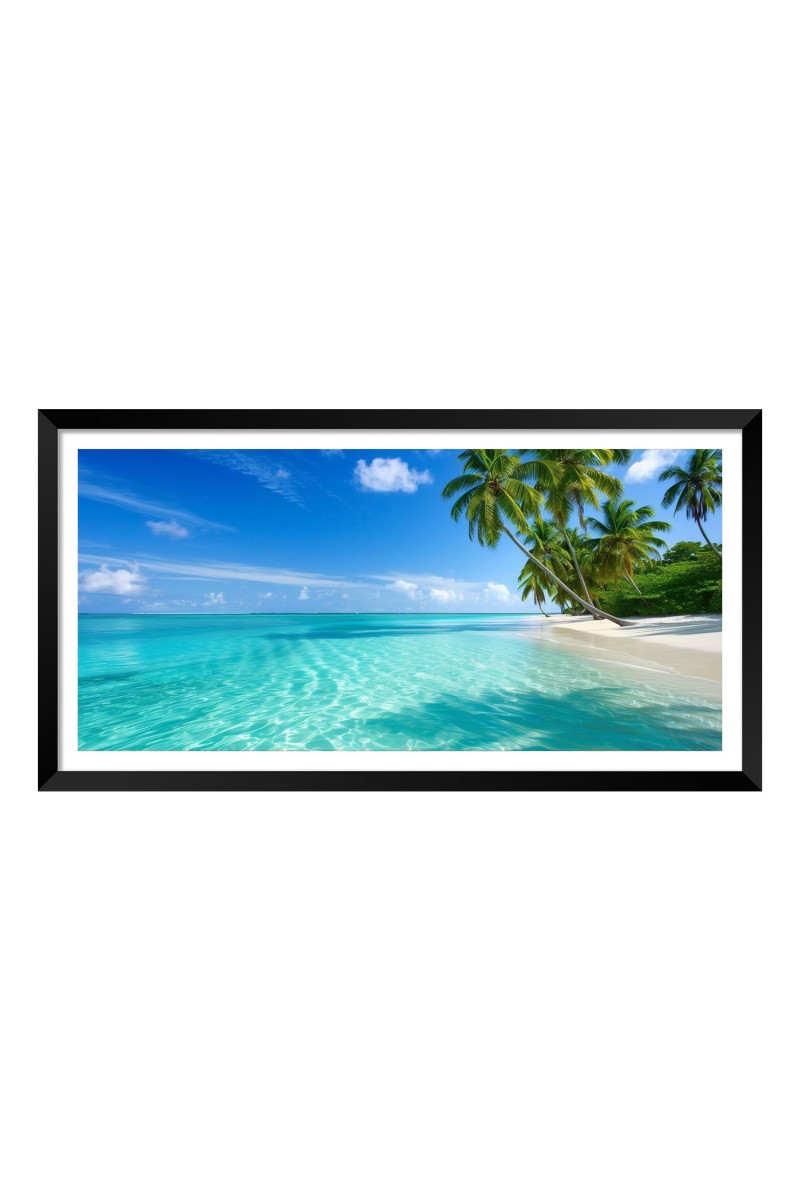 Nature Landscape Floating Frame Scenery Digital Print - (I5911) - 12x24 inch Modern Nature Wall Art for Living Room, Bedroom, Office, Hotels, Drawing Room