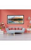 Nature Landscape Floating Frame Scenery Digital Print - (I5903) - 12x24 inch Modern Nature Wall Art for Living Room, Bedroom, Office, Hotels, Drawing Room