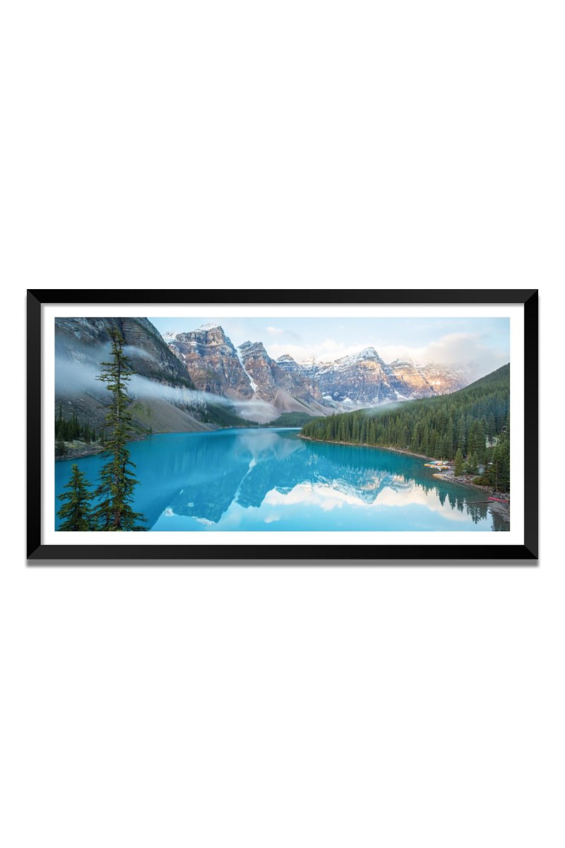 Nature Landscape Floating Frame Scenery Digital Print - (I5605) - 12x24 inch Modern Nature Wall Art for Living Room, Bedroom, Office, Hotels, Drawing Room