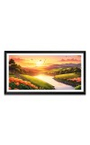 Nature Landscape Floating Frame Scenery Digital Print - (I5565) - 12x24 inch Modern Nature Wall Art for Living Room, Bedroom, Office, Hotels, Drawing Room