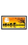 Nature Landscape Floating Frame Scenery Digital Print - (I5616) - 12x24 inch Modern Nature Wall Art for Living Room, Bedroom, Office, Hotels, Drawing Room