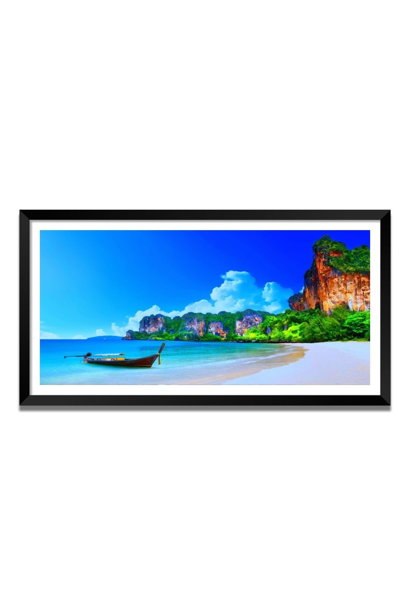 Nature Landscape Floating Frame Scenery Digital Print - (I5862) - 12x24 inch Modern Nature Wall Art for Living Room, Bedroom, Office, Hotels, Drawing Room