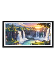 Nature Landscape Floating Frame Scenery Digital Print - (I5804) - 12x24 inch Modern Nature Wall Art for Living Room, Bedroom, Office, Hotels, Drawing Room
