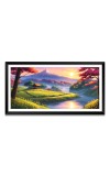 Nature Landscape Floating Frame Scenery Digital Print - (I5621) - 12x24 inch Modern Nature Wall Art for Living Room, Bedroom, Office, Hotels, Drawing Room