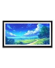 Nature Landscape Floating Frame Scenery Digital Print - (I5798) - 12x24 inch Modern Nature Wall Art for Living Room, Bedroom, Office, Hotels, Drawing Room