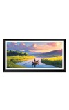Nature Landscape Floating Frame Scenery Digital Print - (I5571) - 12x24 inch Modern Nature Wall Art for Living Room, Bedroom, Office, Hotels, Drawing Room