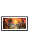 Nature Landscape Floating Frame Scenery Digital Print - (I5602) - 12x24 inch Modern Nature Wall Art for Living Room, Bedroom, Office, Hotels, Drawing Room